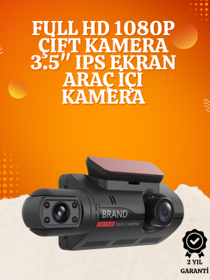 WiFi Destekli Araç Kamerası – 3 inç Ekran, 1080P Ön ve 720P İç Kamera