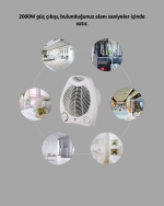 Mini Elektrikli Isıtıcı – 2000W Güç, Fanlı Isıtma, 3 Isı Modu - Görsel 4