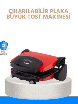 Çıkarılabilir Plakalı 2000W Tost Makinesi – Termostatlı, Kolay Temizlenir