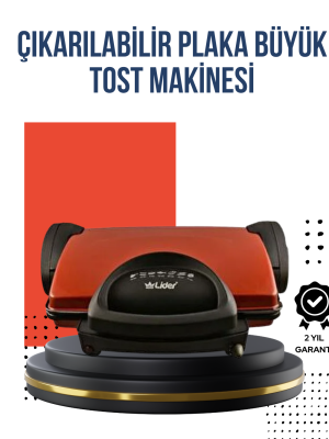 Kompakt Izgara ve Tost Makinesi – Çıkarılabilir Plaka, Döküm Gövde