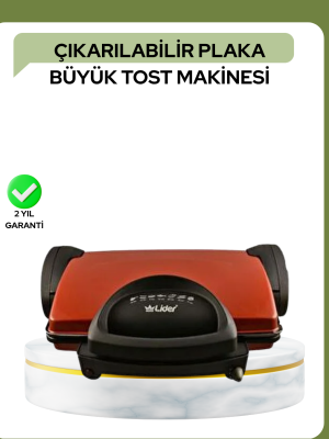 2000 Watt Teflon Tost Makinesi – Geniş Plaka, Ayarlanabilir Isı, Kolay Temizlik