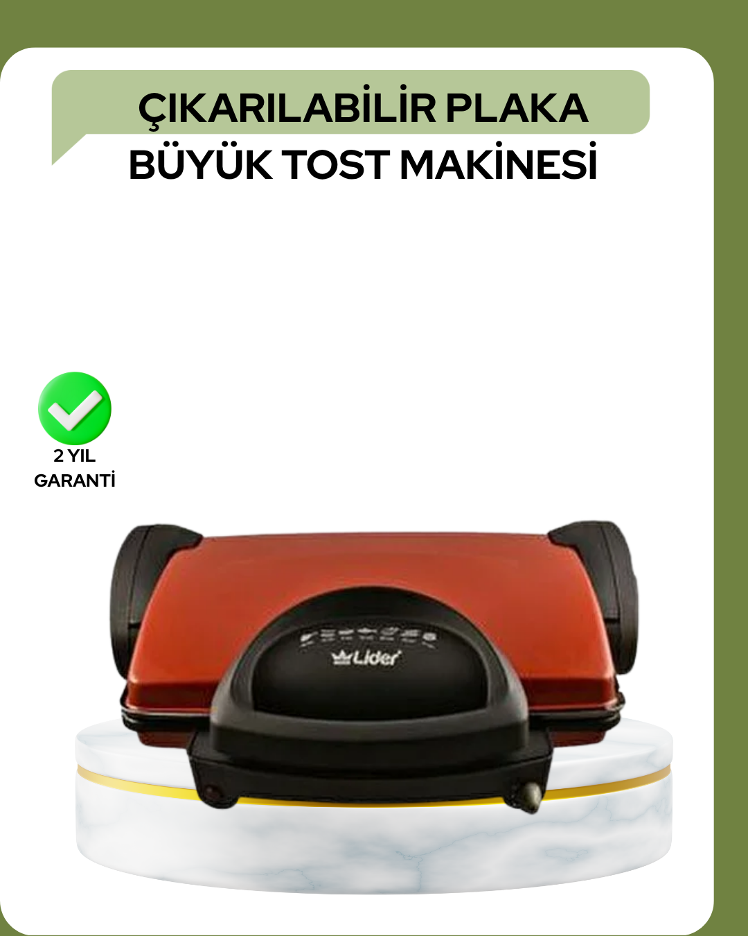 1238714_1-91.png 2000 Watt Teflon Tost Makinesi – Geniş Plaka, Ayarlanabilir Isı, Kolay Temizlik - Görsel 1