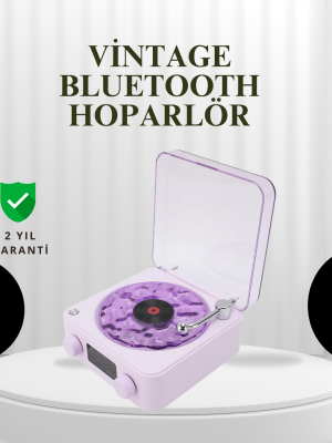 Projektörlü Gece Lambalı Retro Hoparlör – Taşınabilir Bluetooth Speaker