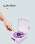 Projektörlü Gece Lambalı Retro Hoparlör – Taşınabilir Bluetooth Speaker - Görsel 3