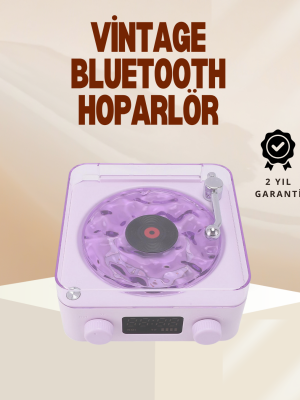 Retro Pikap Hoparlör – Şarjlı Kablosuz Projektör ve Gece Lambası