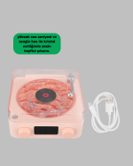 Retro Bluetooth Hoparlör PEMBE - Görsel 2