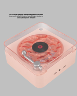 Retro Bluetooth Hoparlör PEMBE - Görsel 3