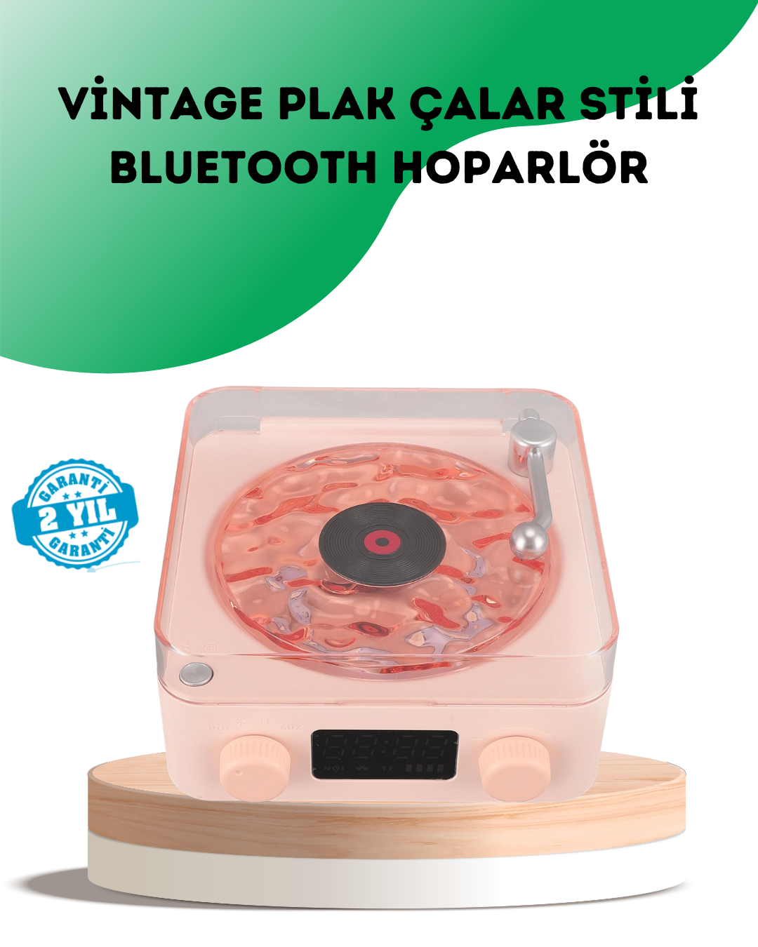1238734_6-90.png Retro Bluetooth Hoparlör – Kristal Ses, Gece Lambası, Saatli Tasarım - Görsel 1