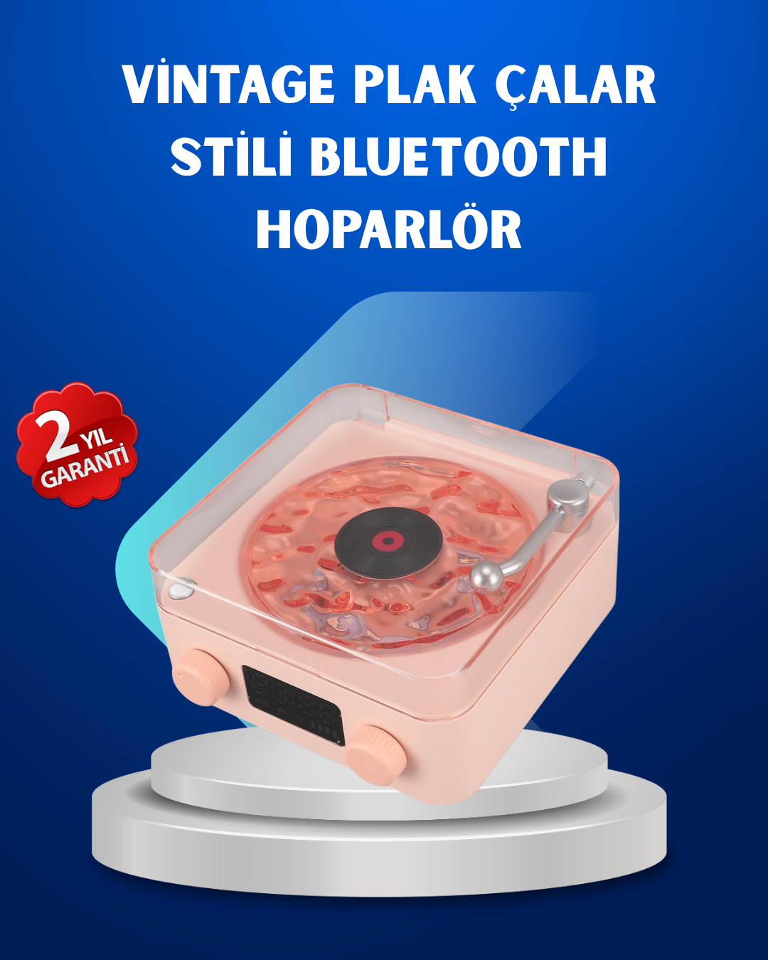 1238738_1-87.png Retro Saatli Bluetooth Hoparlör – Gece Lambalı Kristal Ses Kalitesi - Görsel 1