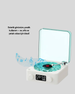 Stereo Sesli Gece Lambalı Bluetooth Hoparlör – Şık Vintage Tasarım - Görsel 5