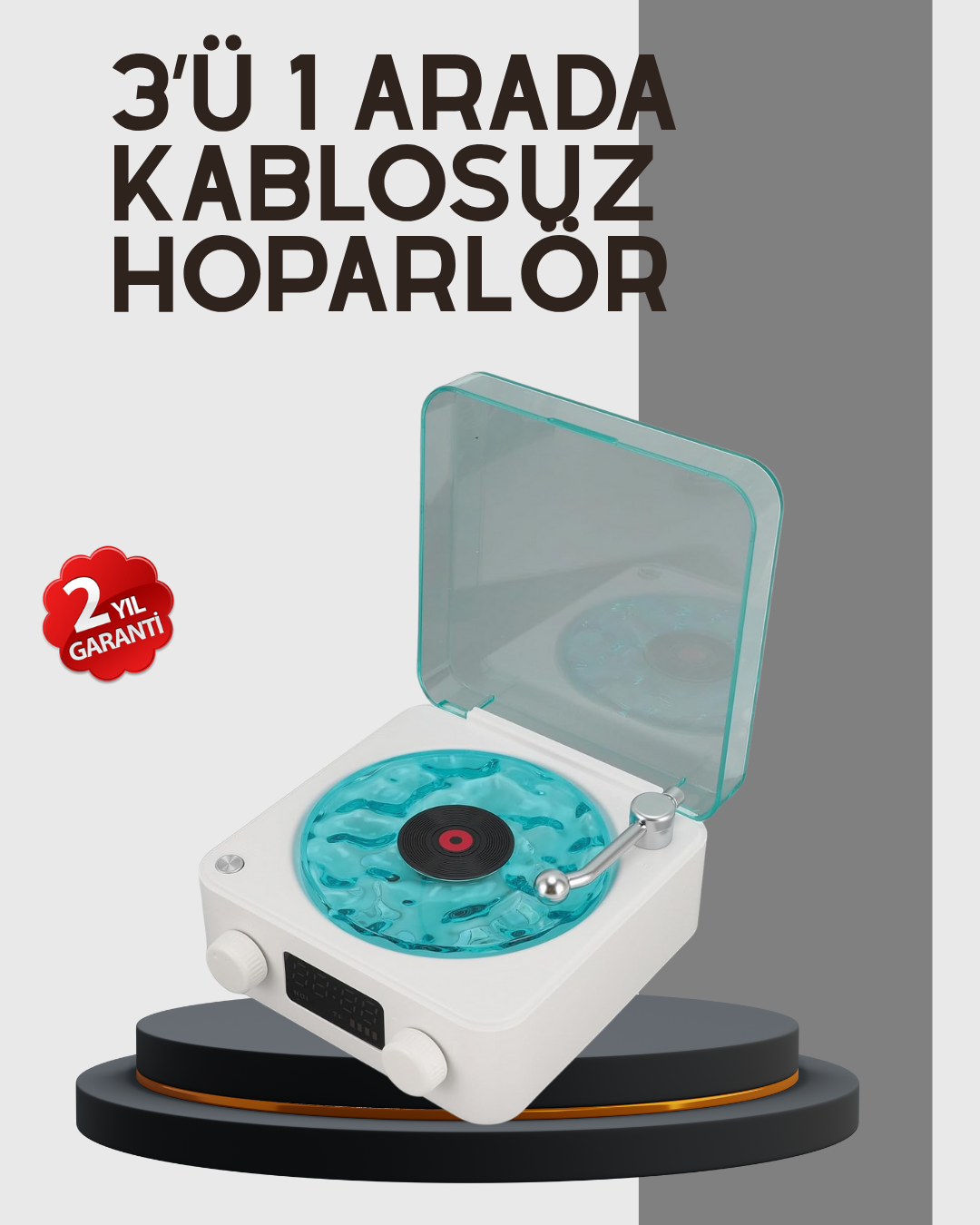 1238740_5-88.png Stereo Sesli Gece Lambalı Bluetooth Hoparlör – Şık Vintage Tasarım - Görsel 1