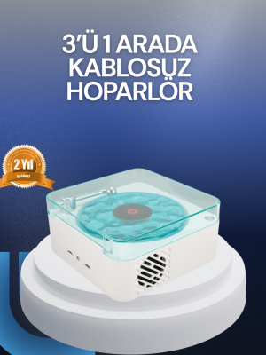 Bluetooth Hoparlör – 3-ü-1 Saatli Gece Lambası ve Vintage Tasarım