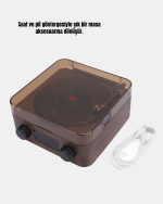 Stereo Bluetooth Hoparlör – Gece Lambalı ve Saat Göstergeli - Görsel 2