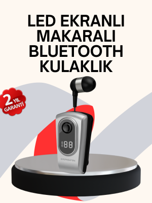 Profesyonel Bluetooth Kulaklık – Klipsli, Titreşimli, Dijital Göstergeli