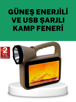 Güneş Enerjili Alev Efektli Lamba – COB Teknolojili, Dış Mekan Aydınlatma