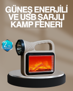 Solar COB Alev Efektli Lamba – Güneş Enerjili, Suya Dayanıklı, Taşınabilir