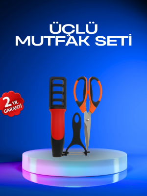 Profesyonel Mutfak Makas Seti –  Kesim Makası + Soyacak + Bileyici