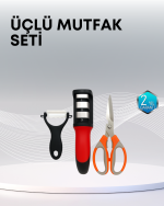 Çok Fonksiyonlu Mutfak Makas Seti – 3 Makas, Bileyici ve Soyacak Dahil