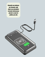 Kaymaz Manyetik Kablosuz Şarj Pedi – Araç, Ofis ve Ev Kullanımına Uygun - Görsel 4