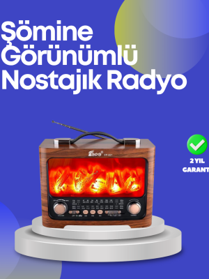 Taşınabilir Kamp Hoparlörü – Solar Şarjlı, Şömine Efektli, 7W Güçlü Ses