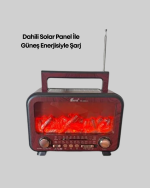 Solar Şarjlı Şömine Işıklı Bluetooth Hoparlör – Radyo, USB, TF Kart Destekli - Görsel 3