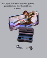 HiFi Ses Kaliteli Kablosuz Kulaklık – BT5.1, LED Ekranlı Şarj Kutusu, 3500 mAh - Görsel 3