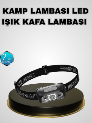 IPX5 Su Geçirmez Şarjlı LED Kafa Feneri | Hareket Sensörlü, Ayarlanabilir 60° Far