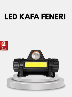 Profesyonel Şarjlı LED Kafa Lambası – Uzun Mesafe + Ortam Aydınlatması