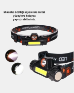 Şarjlı LED Kafa Feneri – Çift Fonksiyonlu, 200LM Işık Gücü, IP44 Suya Dayanıklı - Görsel 5