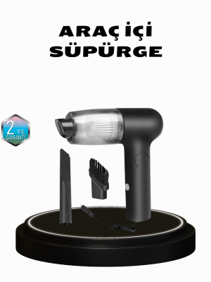 Taşınabilir Vakumlu Araç Süpürgesi – Katlanabilir Sap, Yıkanabilir Filtre, 120W Motor