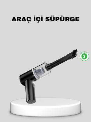 Mini Şarjlı Araç Süpürgesi – 120W Güçlü Motor, 5500PA Vakum Emiş, Yıkanabilir Filtre