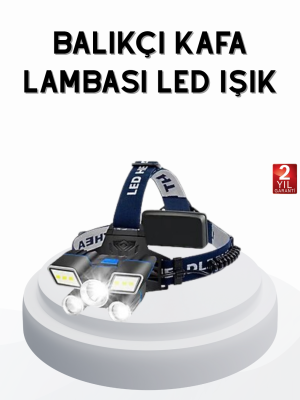 Profesyonel Şarjlı LED Far – IPX5 Suya Dayanıklı, 4 Işık Modu, Hareket Sensörlü