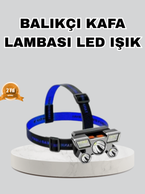 Outdoor ve Gece Balıkçılığı İçin LED Kafa Lambası – USB Şarjlı, 60° Ayarlanabilir Far