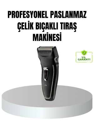 Profesyonel Şarjlı Saç ve Sakal Tıraş Makinesi – Çelik Bıçaklı, Ayarlanabilir Başlıklı, Kablosuz
