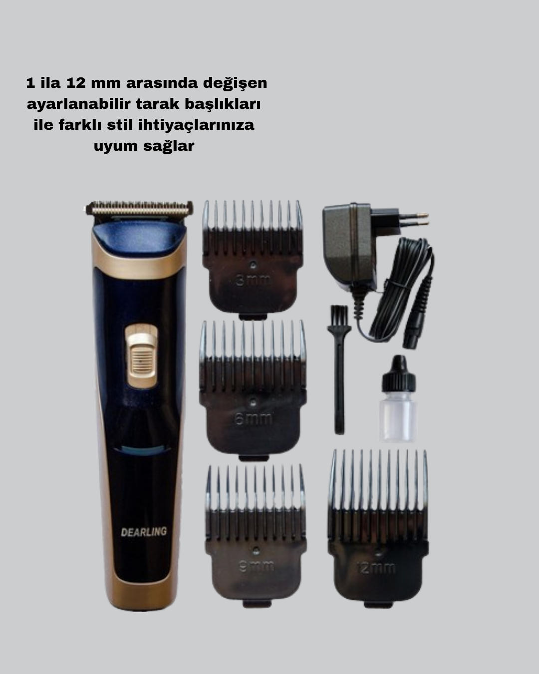 1238896_7-162.png Çelik Bıçaklı Unisex Şarjlı Tıraş Makinesi – Sessiz Motor, Kablosuz ve Ayarlanabilir - Görsel 5