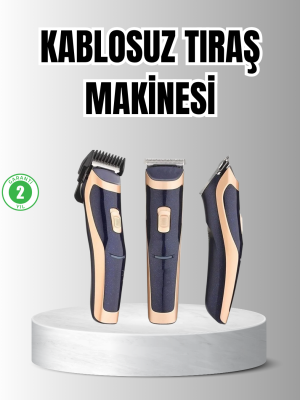 Unisex Şarjlı Saç ve Sakal Tıraş Makinesi – Ayarlanabilir Tarak Başlıkları, Sessiz Motor