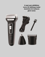 İnsua Erkek Bakım Seti – 3 Başlıklı Şarjlı Tıraş Makinesi, 60 Dakika Kablosuz Kullanım - Görsel 5