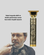 Şarjlı T Bıçaklı Saç ve Sakal Tıraş Makinesi – 3 Başlıklı, Güçlü Motorlu, 2 Saat Kullanım - Görsel 3