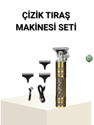 T Bıçaklı Profesyonel Çizik Tıraş Makinesi Seti – 120 Dakika Kullanım, Şarjlı & Kablolu