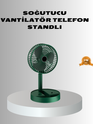 Şarjlı Katlanabilir Mini Fan – 3 Kademe Hız Ayarı, Taşınabilir Tasarım