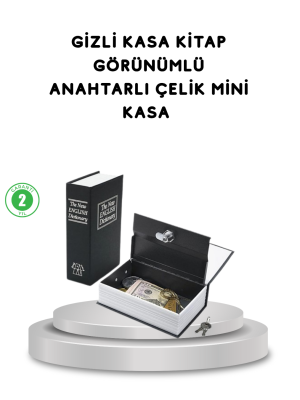 Gizli Kitap Kasa – Metal Gövdeli, Anahtarlı