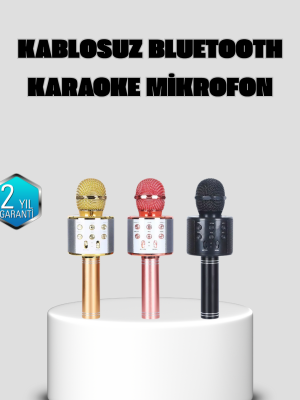 Taşınabilir Karaoke Mikrofon – Bluetooth, USB ve AUX Girişli