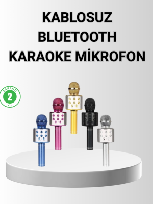 Bluetooth Karaoke Mikrofon – Yüksek Ses Kalitesi, Yankı Efektli, Uzun Ömürlü Pil