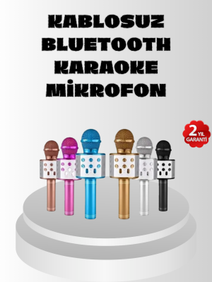 Kablosuz Bluetooth Karaoke Mikrofon  Yankı Efektli