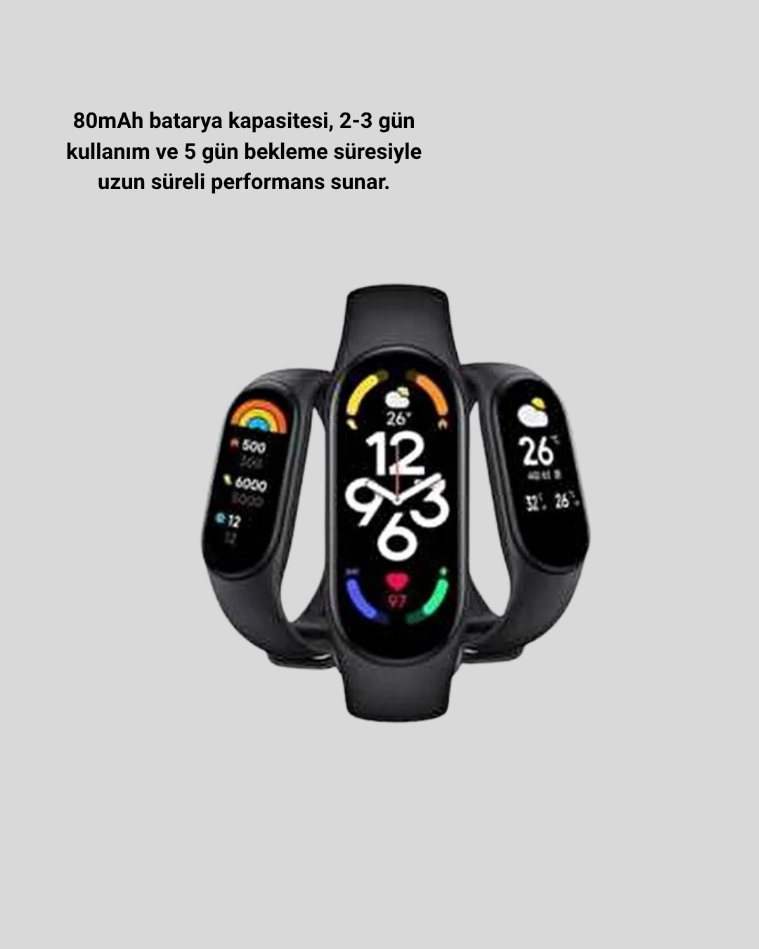 1238953_5-163.png Akıllı Bileklik – Kalp Atış, Uyku ve Adım Takibi, IP67 Su Geçirmez - Görsel 3