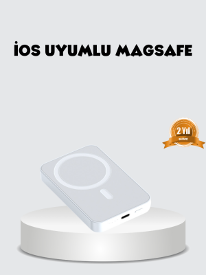 MagSafe Uyumlu Kablosuz Batarya – 27W Hızlı Şarj Destekli Kompakt Güç Bankası