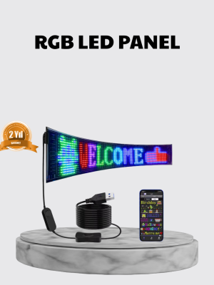 RGB LED Panel – Çok Renkli, Kumandalı, USB Bağlantılı Yazı ve GIF Gösterimli Akıllı Lamba