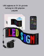 RGB LED Panel – Çok Renkli, Kumandalı, USB Bağlantılı Yazı ve GIF Gösterimli Akıllı Lamba - Görsel 3