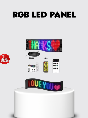 RGB LED Panel – USB Güç Girişli, GIF ve Yazı Gösterimli Akıllı Ekran
