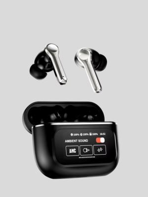 Aktif Gürültü Engelleme (ANC) Kablosuz Bluetooth Kulaklık – Dijital Ekranlı, Dokunmatik ve Uzun Pil Ömürlü